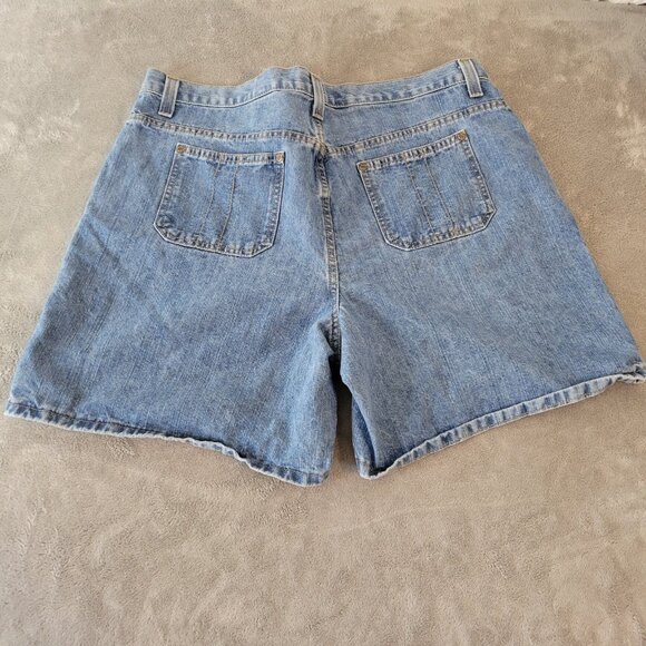 Faded Glory Womens Shorts 18 Plus Medium Blue Denim Zip Fly Pockets SHO4E - Picture 5 of 8